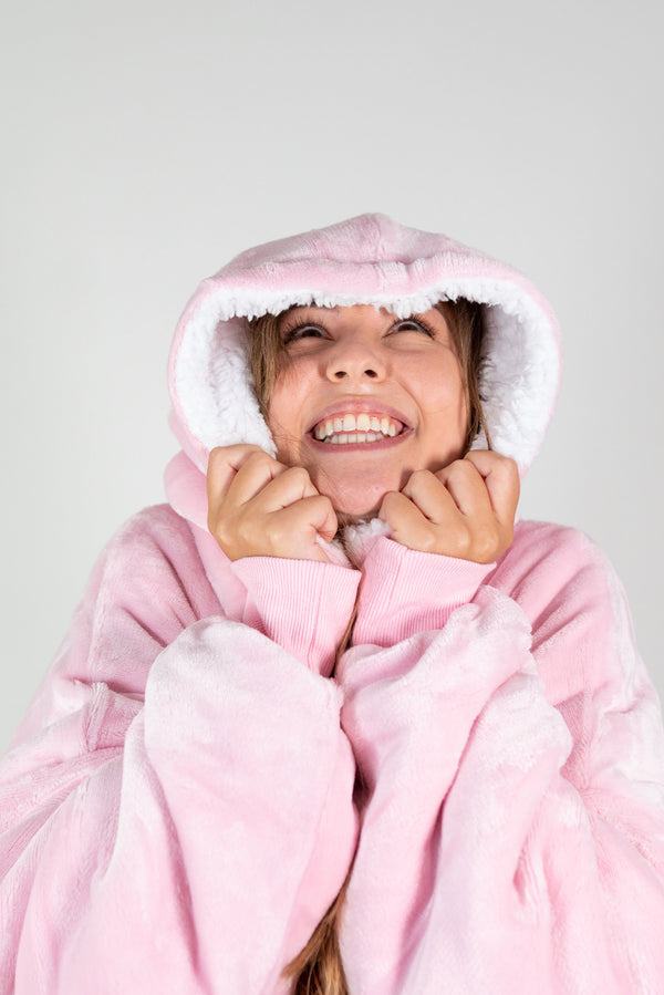 Plush Pink SnugglyBear Blanket Hoodie