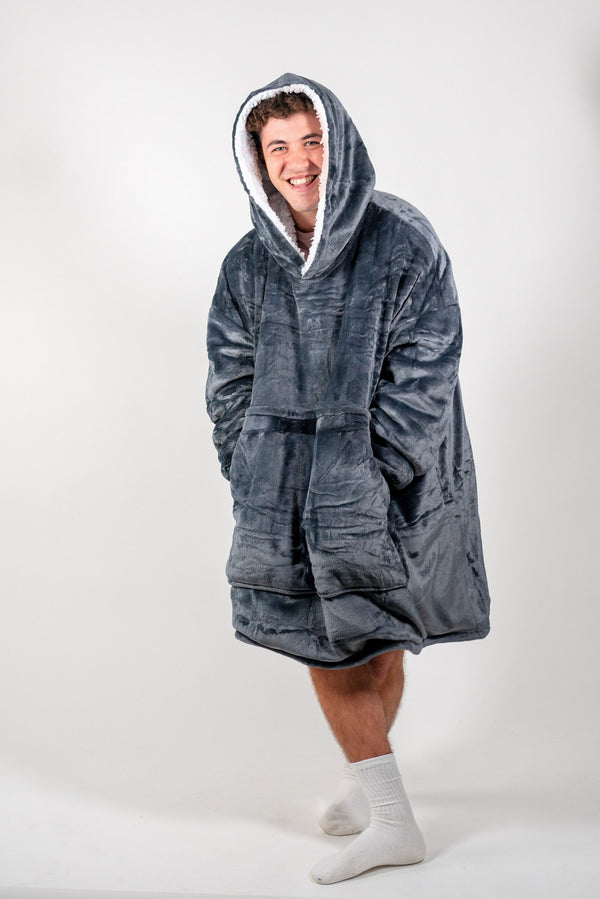 Ash Grey SnugglyBear Blanket Hoodie